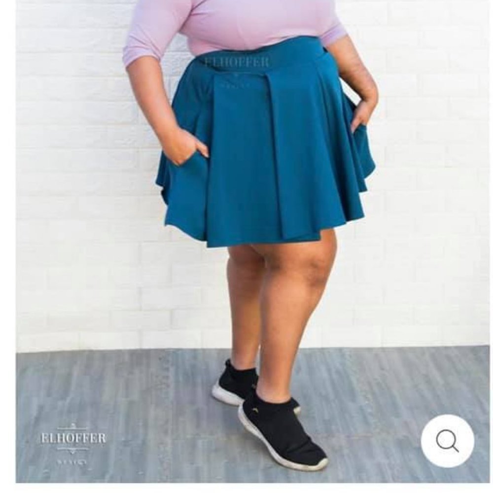 Essential Pleated Skater Skirt Teal Xsmall-New